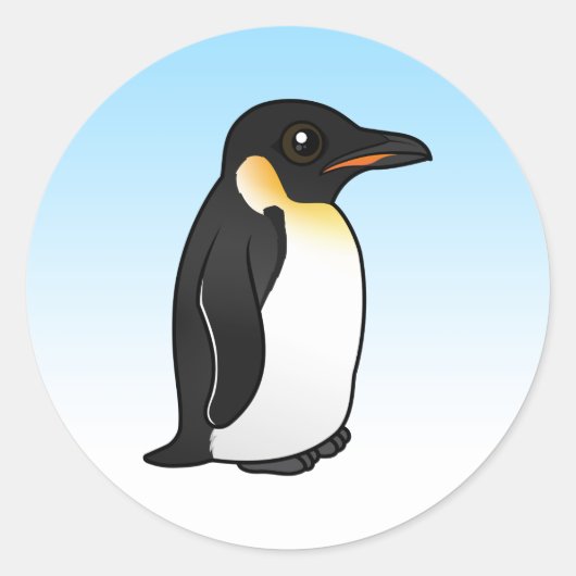 Cute Emperor Penguin Ronde Sticker (Voorkant)