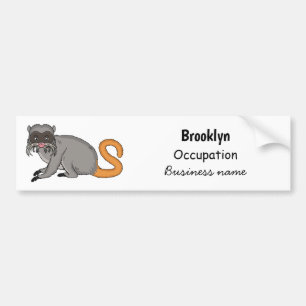Cute Emperor Tamarin illustration cartoon Bumpersticker