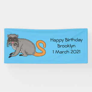 Cute Emperor Tamarin illustration cartoon Spandoek