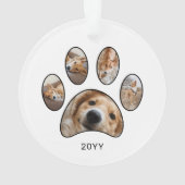 Cute Empreinte de patte Personnalisé Nom de l'anim (dos)