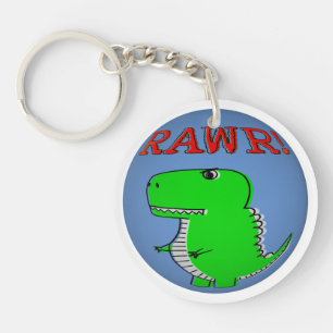Cute en Angry Cartoon T-Rex RAWR Sleutelhanger