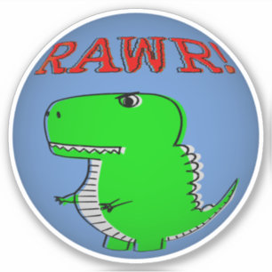 Cute en Angry Cartoon T-Rex RAWR Sticker