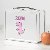 Cute en Angry roze Cartoon T-Rex Dinosaur (In situ)