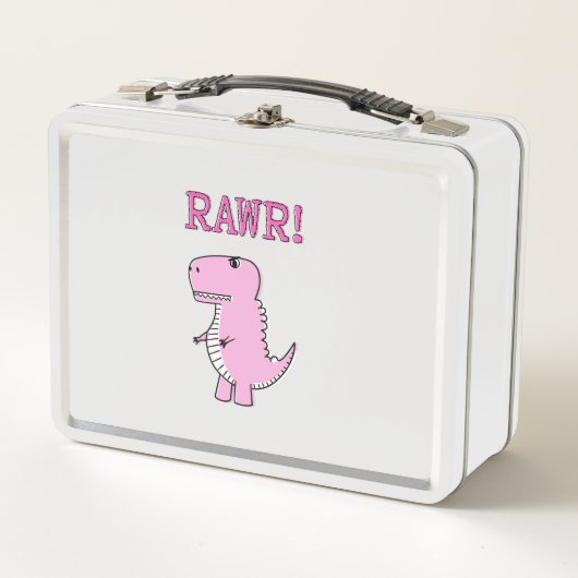 Cute en Angry roze Cartoon T-Rex Dinosaur (Voorkant)