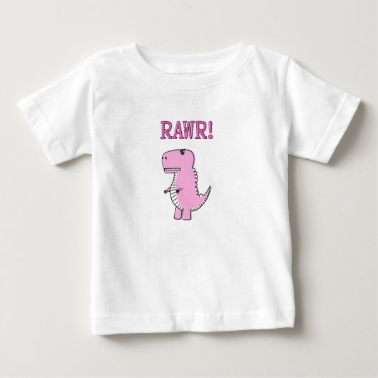 Cute en Angry roze Cartoon T-Rex Dinosaur (Voorkant)