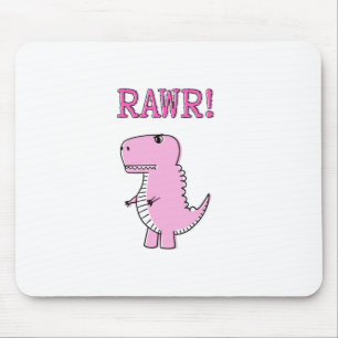 Cute en Angry roze Cartoon T-Rex Dinosaur Muismat