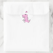 Cute en Angry roze Cartoon T-Rex Dinosaur Ster Sticker (Tas)