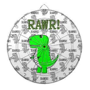 Cute en Angry T-Rex met zwart-wit patroon Dartbord