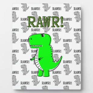 Cute en Angry T-Rex met zwart-wit patroon Fotoplaat