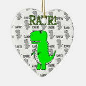 Cute en Angry T-Rex met zwart-wit patroon Keramisch Ornament (Rechts)