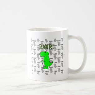 Cute en Angry T-Rex met zwart-wit patroon Koffiemok
