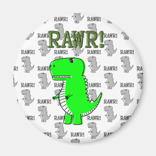 Cute en Angry T-Rex met zwart-wit patroon Magneet