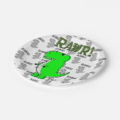 Cute en Angry T-Rex met zwart-wit patroon Papieren Bordje (Gekanteld)