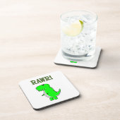 Cute en Angry T-Rex RAWR Bier Onderzetter (Rechterzijde)
