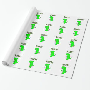 Cute en Angry T-Rex RAWR Cadeaupapier