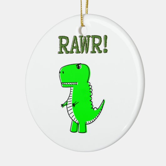 Cute en Angry T-Rex RAWR Keramisch Ornament (Links)