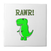 Cute en Angry T-Rex RAWR Tegeltje (Voorkant)