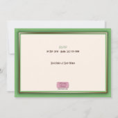 Cute en Baby shower vert Bouton Invitation (Dos)