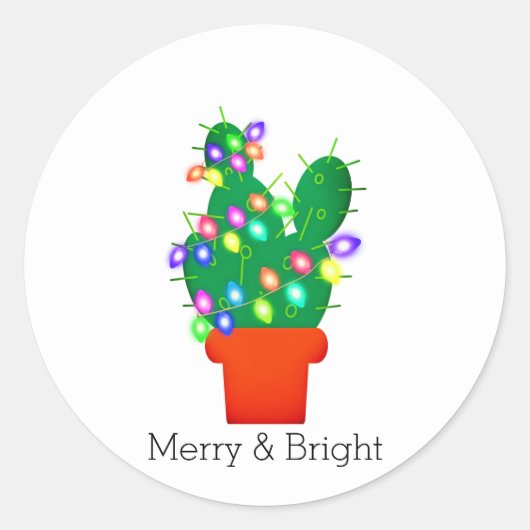 Cute en Bright kerstcactus Stickers (Voorkant)