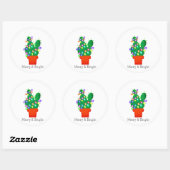 Cute en Bright kerstcactus Stickers (Vel)