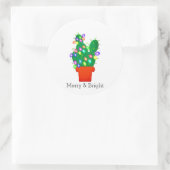 Cute en Bright kerstcactus Stickers (Tas)