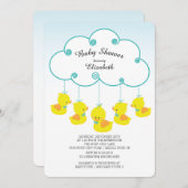 Cute en caoutchouc Canard bébé Douche Invitations (Devant / Derrière)