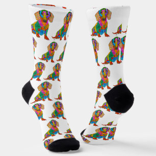 Cute en Colorful Dachshund Socks Sokken