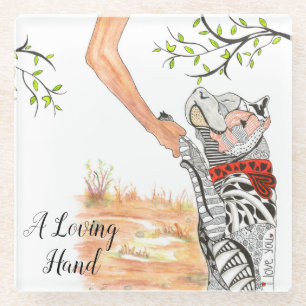 Cute en Colorful Dog Glass Onderzetter Glazen Onderzetter