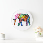 Cute en Colorful Elephant Clock Grote Klok (Huis)