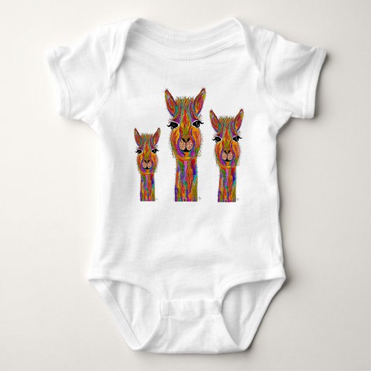 Cute en Colorful Llama Romper (Voorkant)