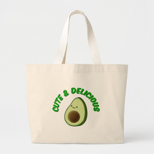Cute en Delicious Avocado Grote Tote Bag (Voorkant)