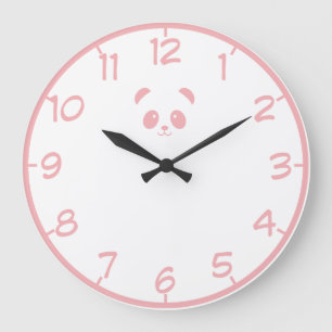 Cute en Elegant Pink Panda   Wandklok Grote Klok