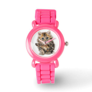 Cute en Fluffy Kitten Watch Horloge