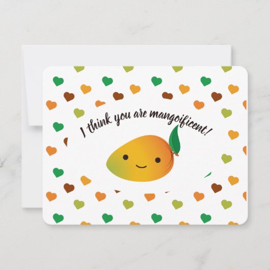 Cute en grappig denk ik dat je een machtig Mango b Feestdagenkaart (Voorkant)