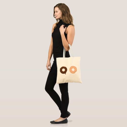 Cute en grappige canvas tas voor twee donuts (Voorkant (model))