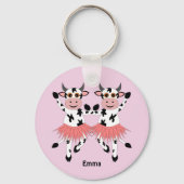 Cute en grappige danskoeien sleutelhanger (Voorkant)