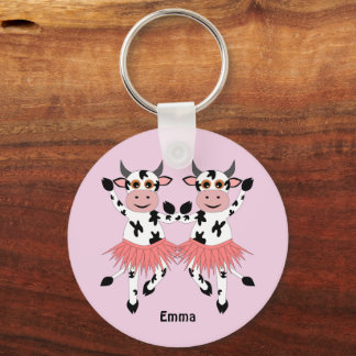 Cute en grappige danskoeien sleutelhanger