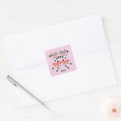 Cute en grappige danskoeien vierkante sticker (Envelop)