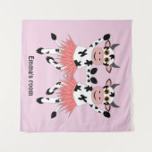 Cute en grappige danskoeien wandkleed (Voorkant (horizontaal))