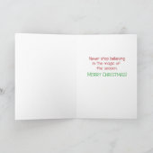 Cute en grappige haai en Manatee Claus met Kerstmi Kaart (Binnen)