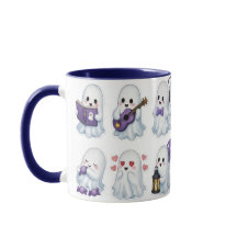 Cute en griezelige Halloween-geestenpatroon Twee-t