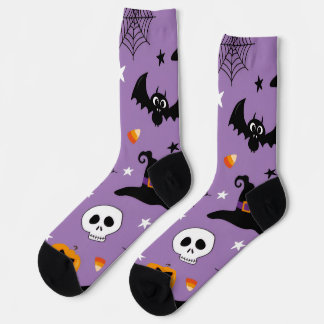 Cute en griezelige Halloween-sokken | Paarse vleer Sokken