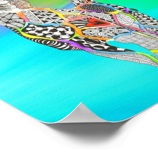 Cute en kleurrijk Poster - 8 x 10 inch (Hoek)