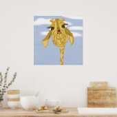 Cute en kleurrijke Giraffe Poster (Keuken)