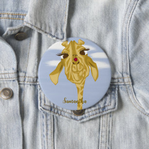 Cute en kleurrijke Giraffe Ronde Button 4,0 Cm