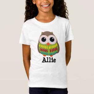 Cute en kleurrijke uil kindershirt t-shirt