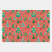 Cute en leuke kerstpatronen inpakpapier vel (Voorkant 3)