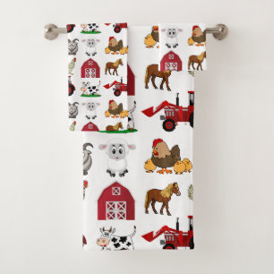 Cute en moderne boerderijdieren patroon Dieren sch Bad Handdoek