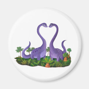 Cute en Romantic Dinosaurs Magneet