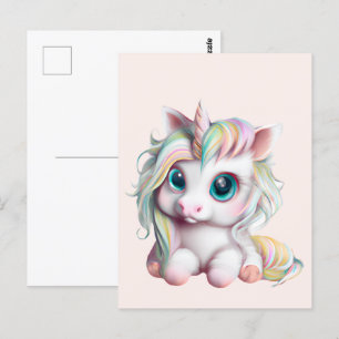 Cute en Schattige Baby Unicorn Briefkaart